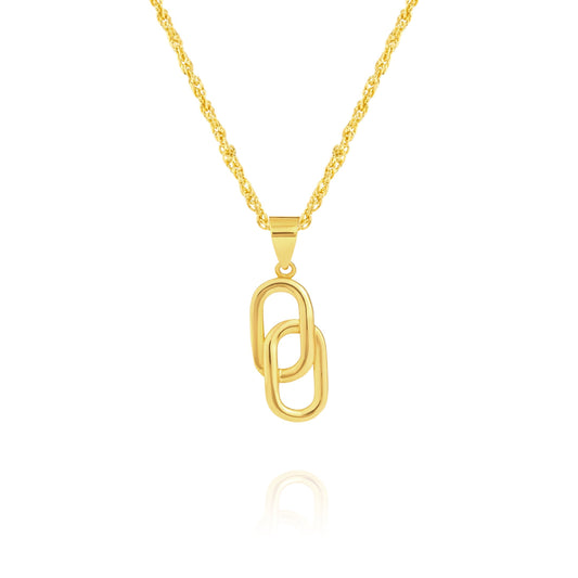 18K Pure Gold Square Linked Jewelry Set