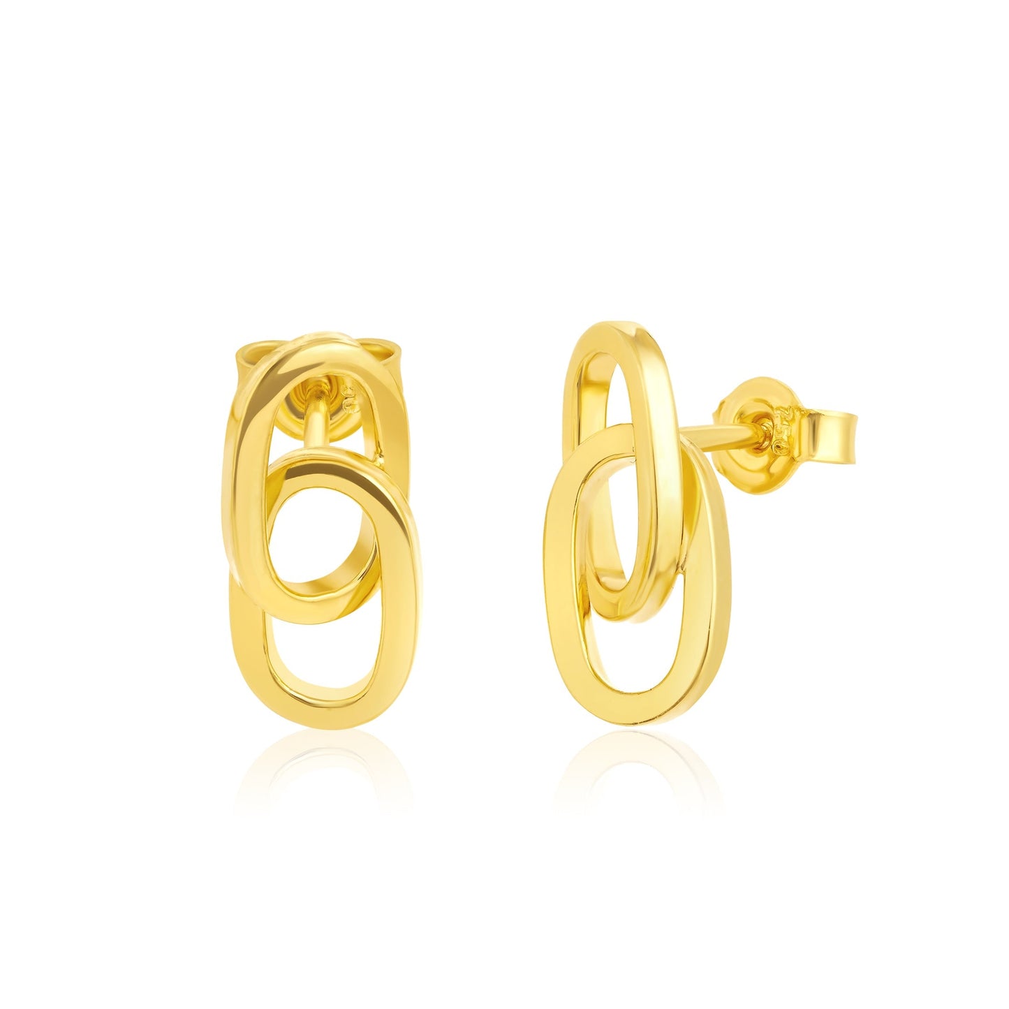 18K Pure Gold Square Linked Jewelry Set