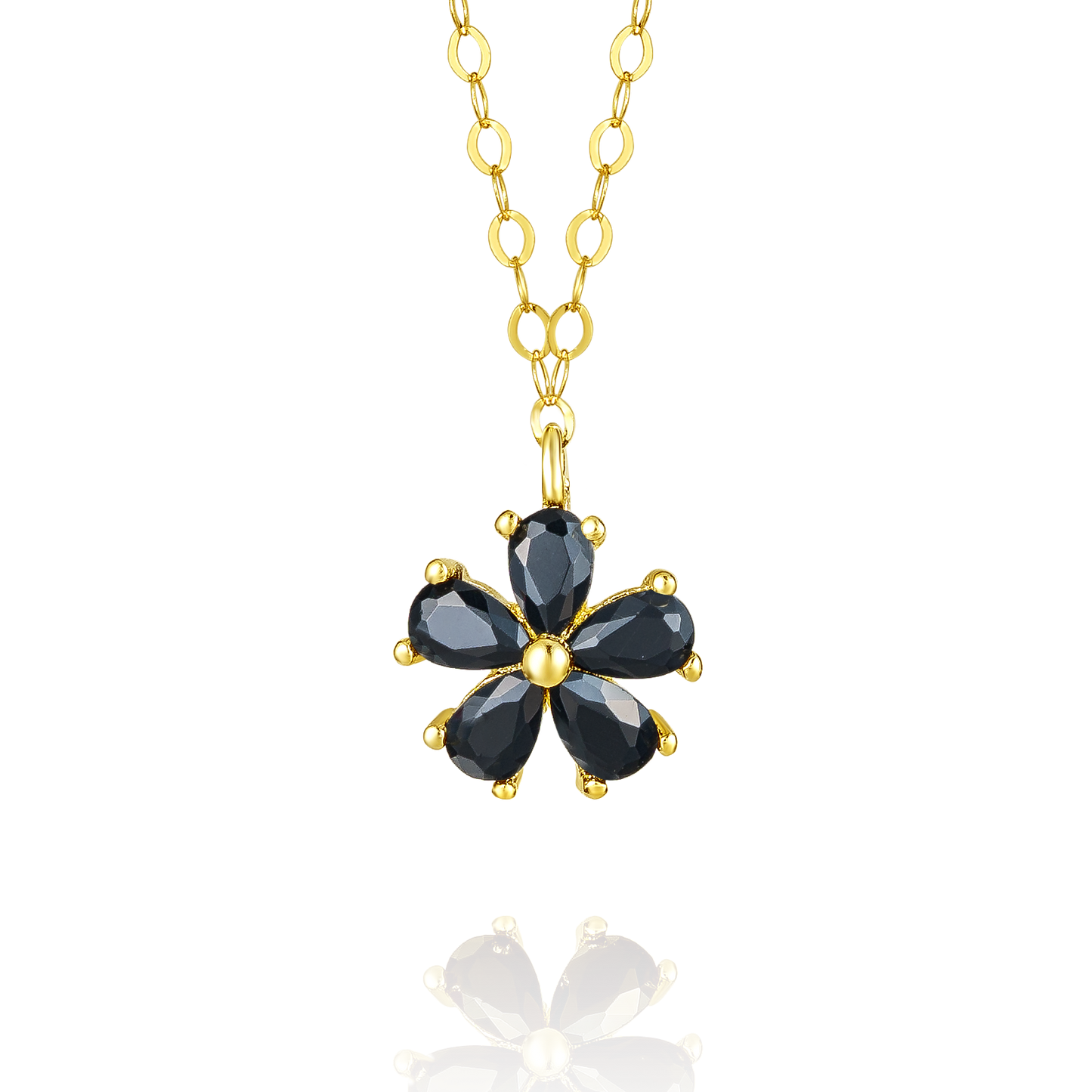 18K Pure Gold Flower Necklace