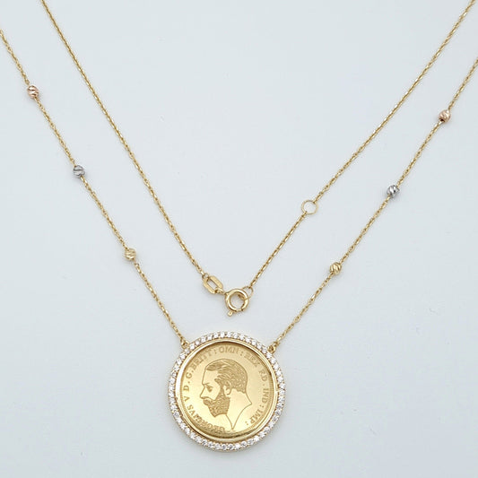 18K Pure Gold Elegant Religious Necklace