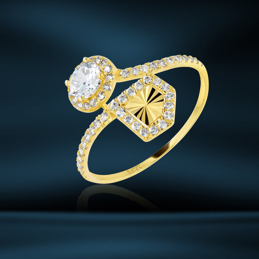 18K Pure Gold Stone Ring
