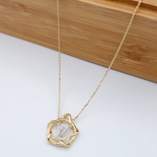 18K Pure Gold Elegant L.V Necklace