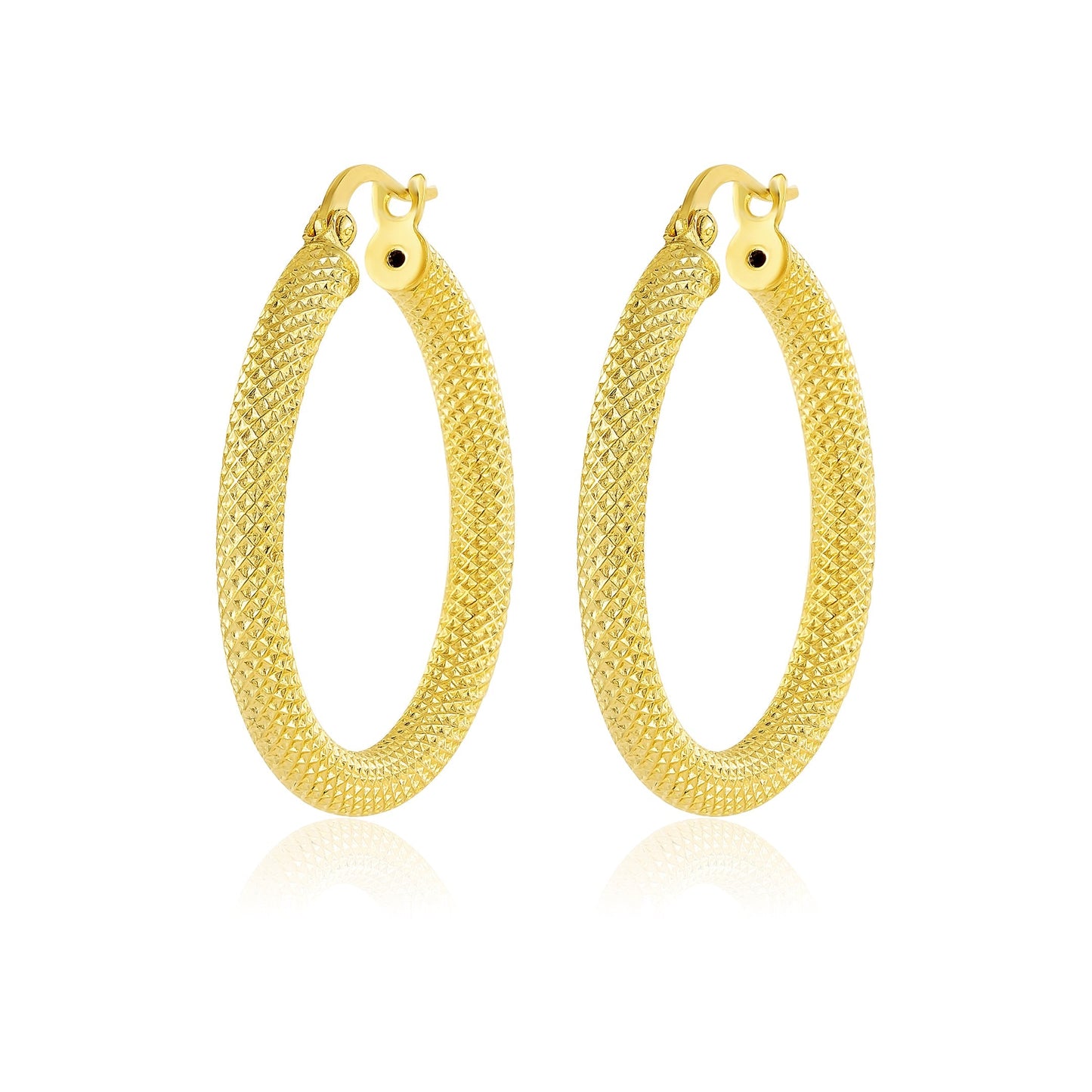 18K Pure Gold Round Loop Earrings