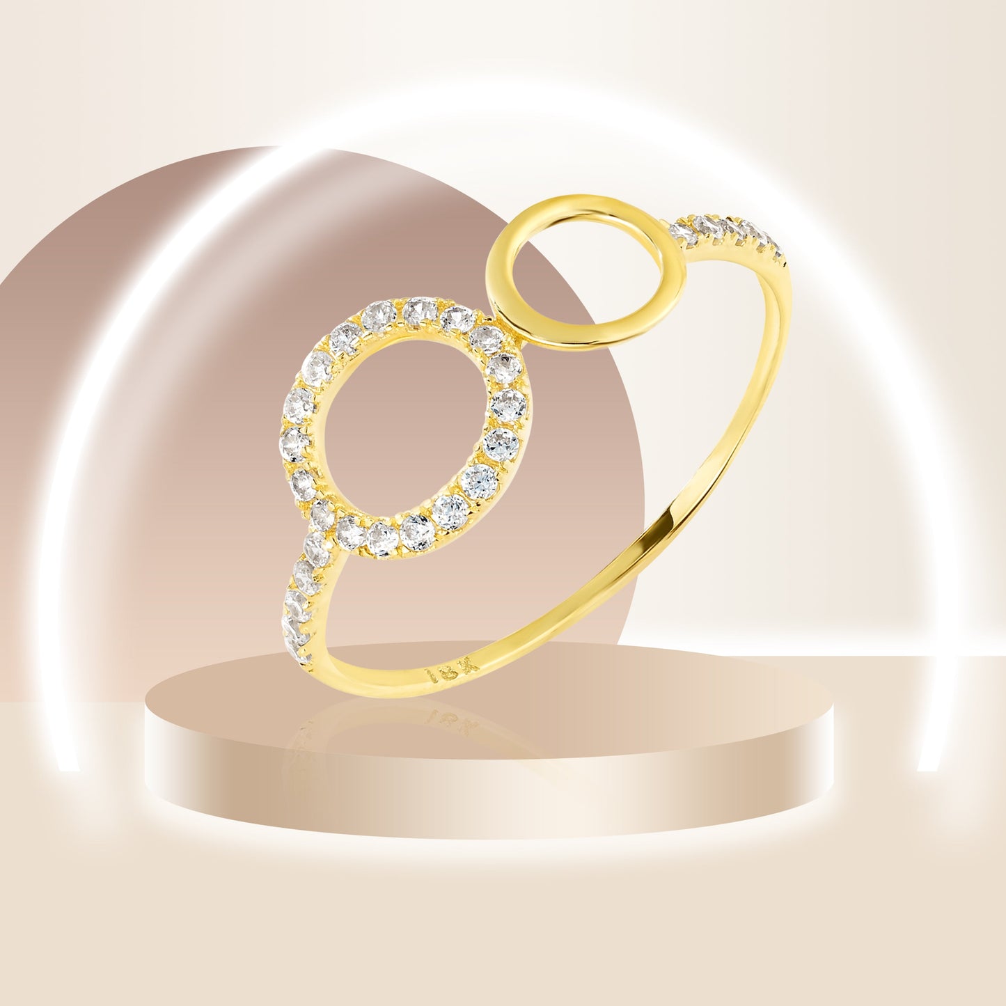 18K Pure Gold Stone Ring