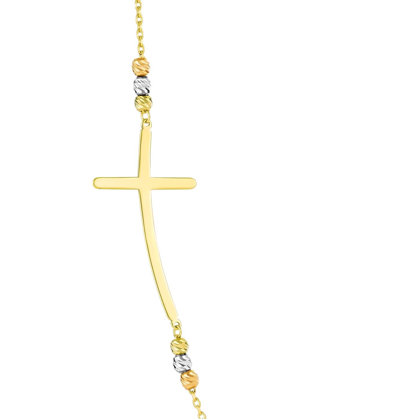 18K Pure Gold Cross Seed Necklace