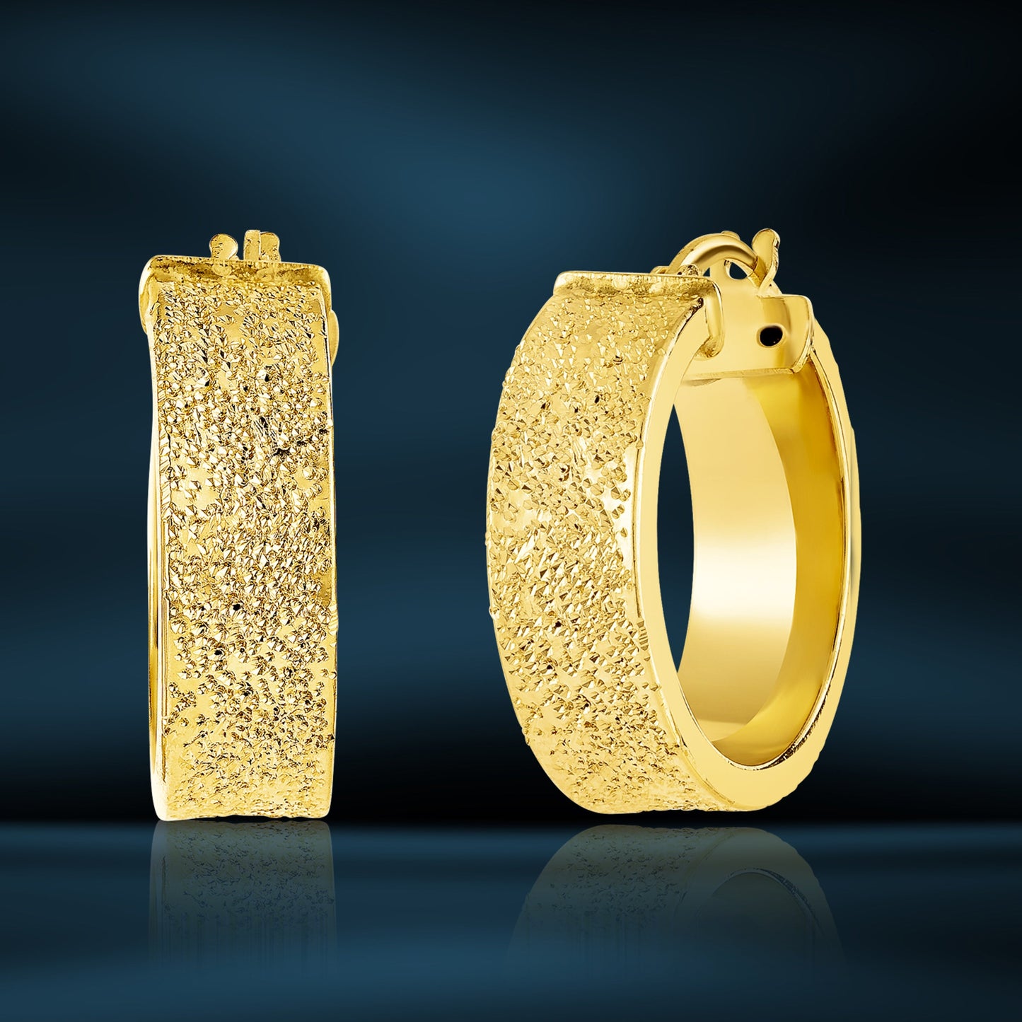 18K Pure Gold Round Loop Earrings