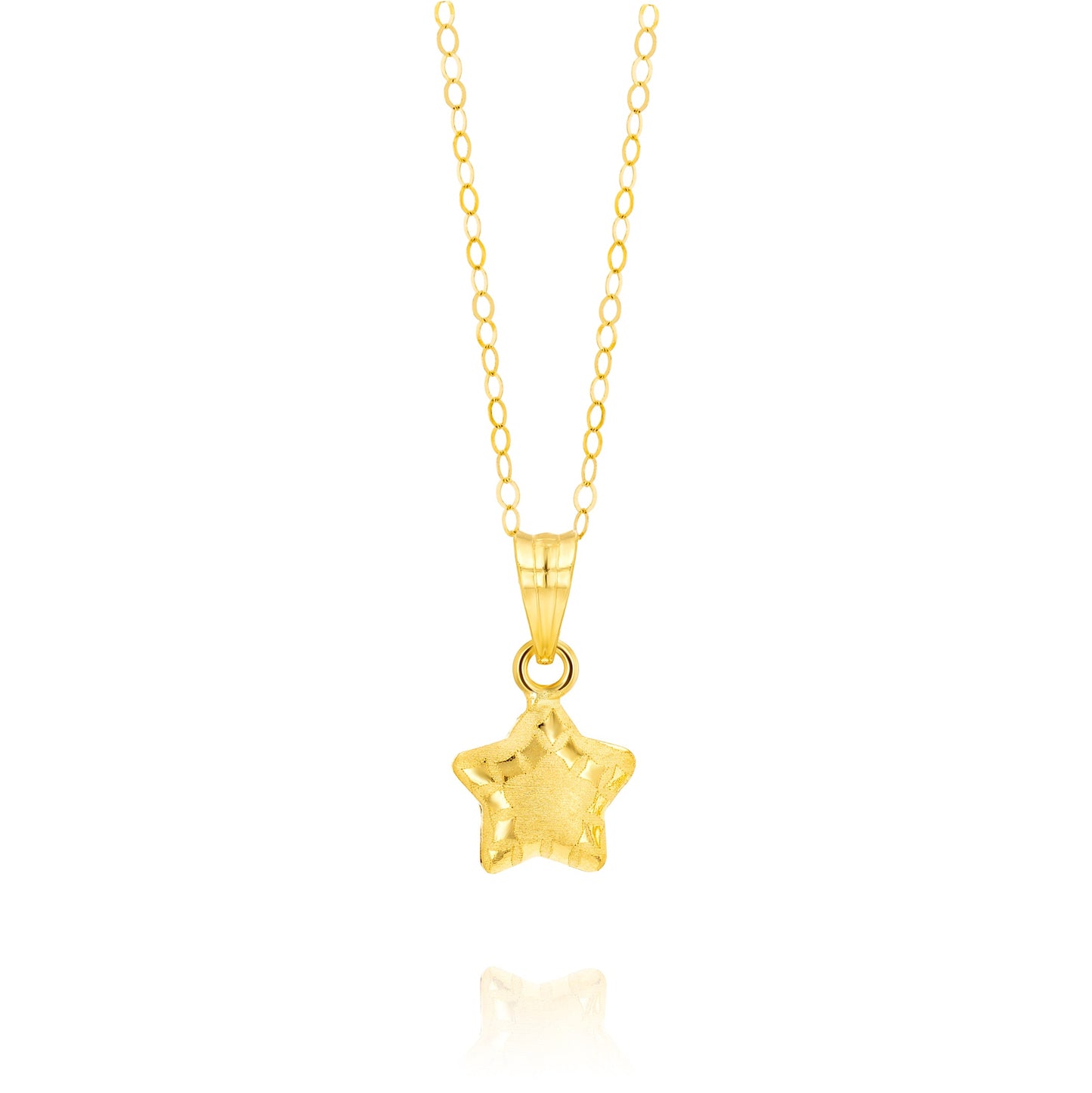 18K Pure Gold Fine Star Necklace