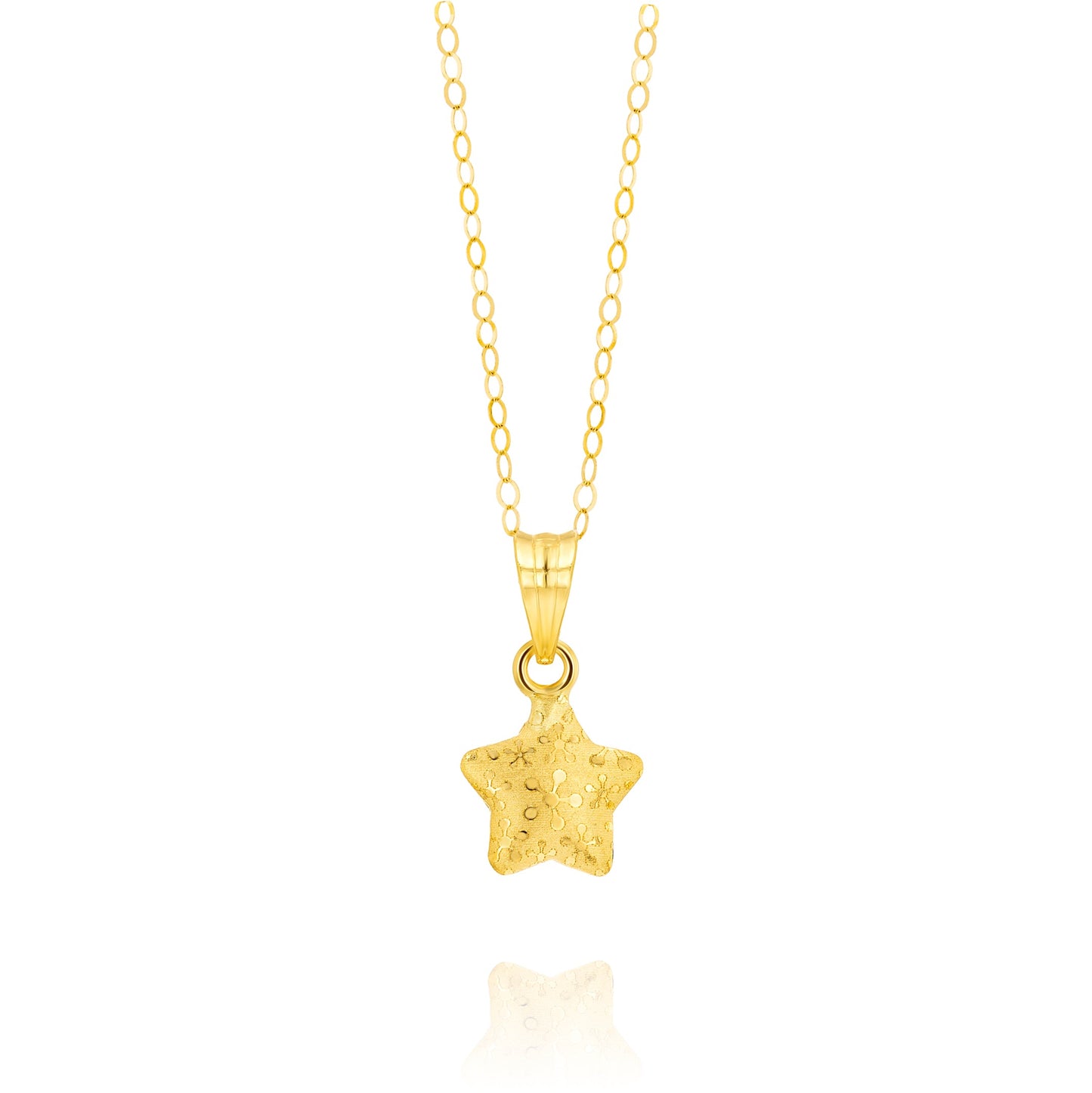 18K Pure Gold Fine Star Necklace