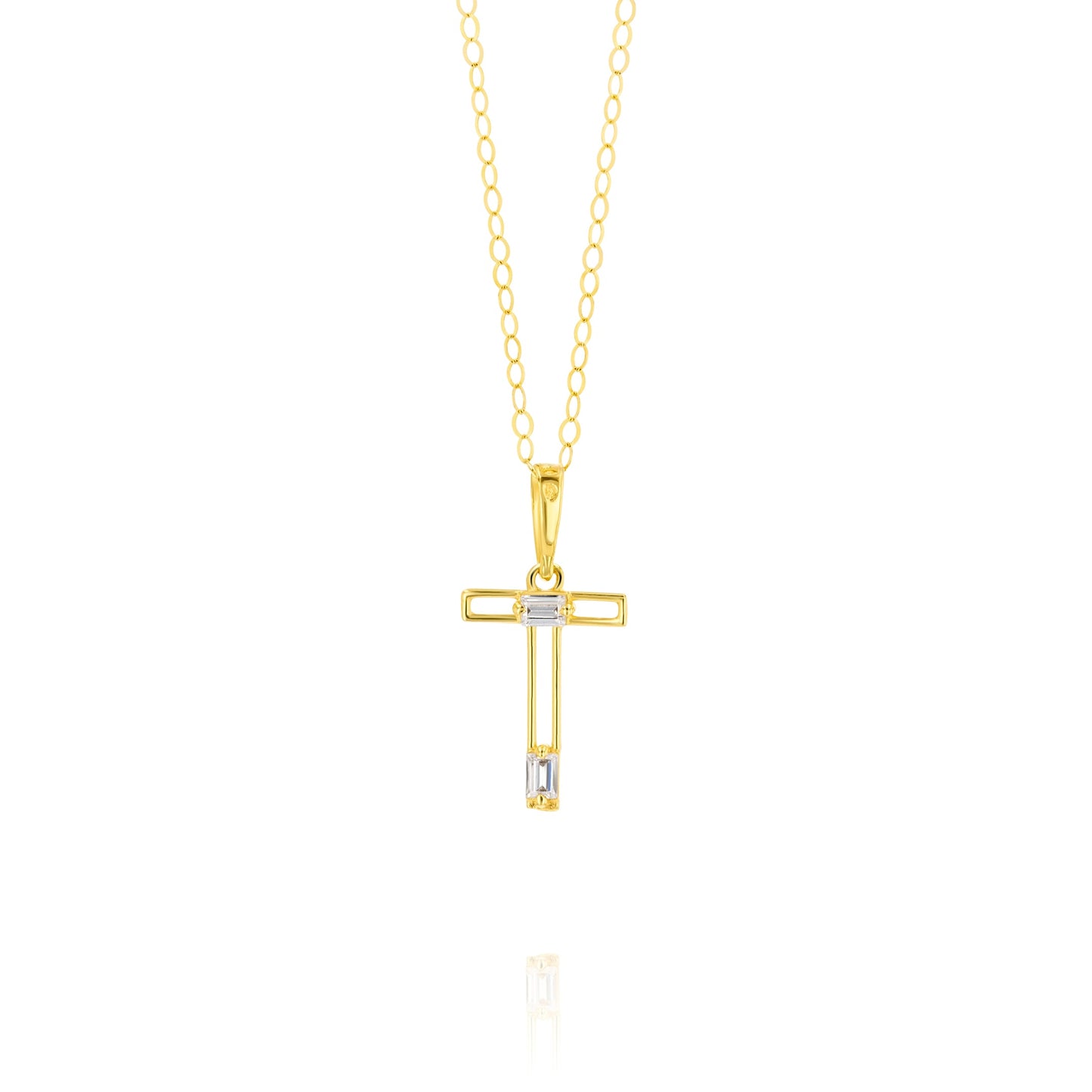 18K Pure Gold Fine Letter T Necklace