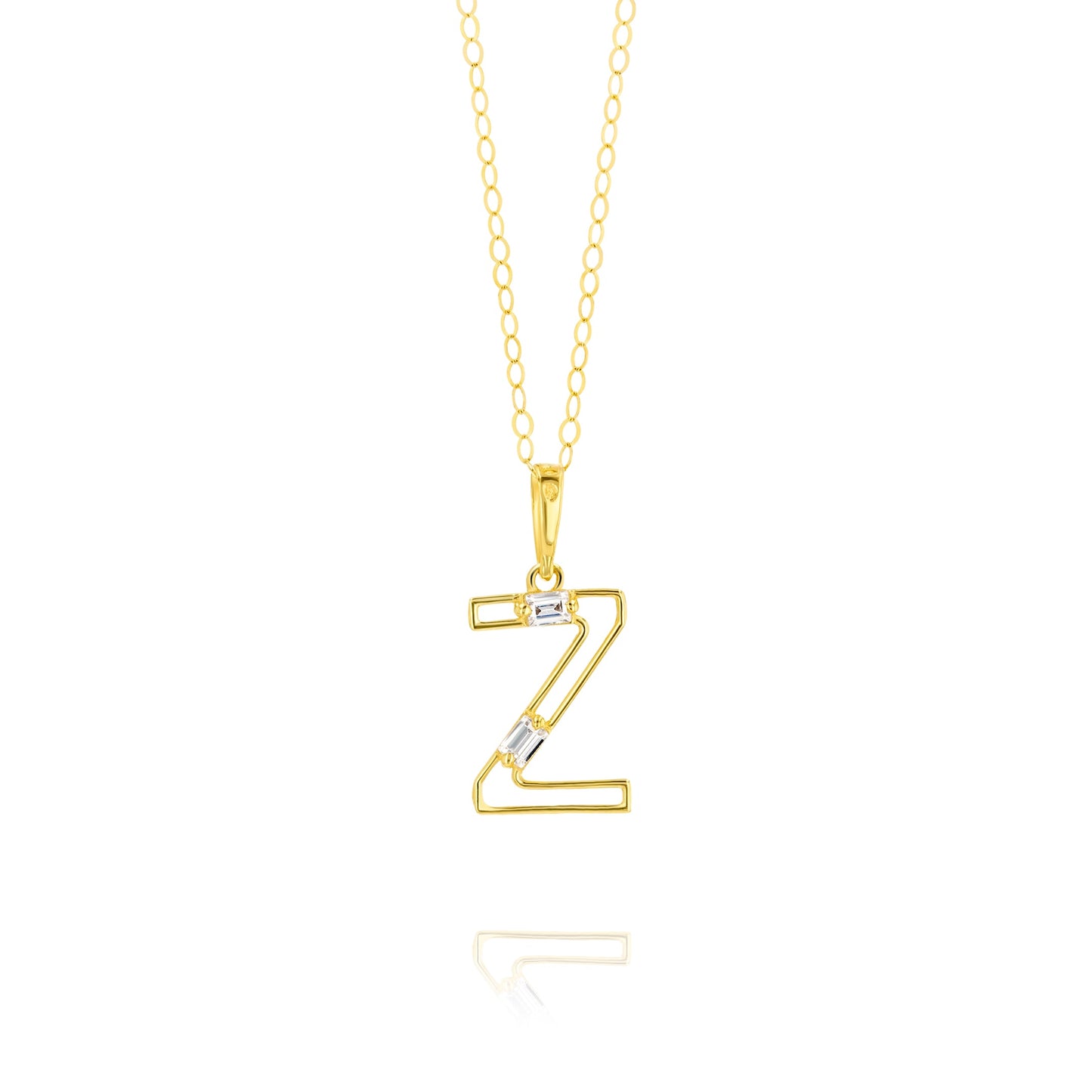18K Pure Gold Fine Letter Z Necklace