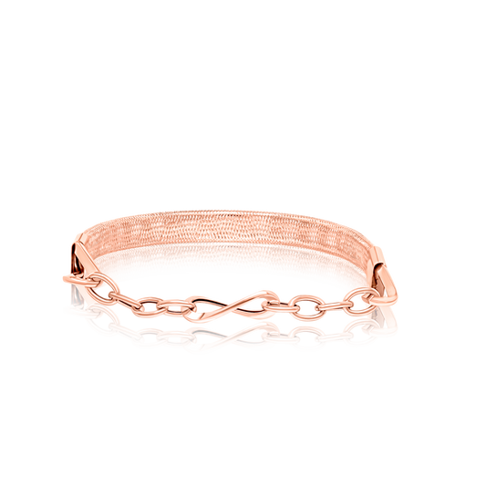 18K Pure Gold 3 Color Elastic Bangle Set