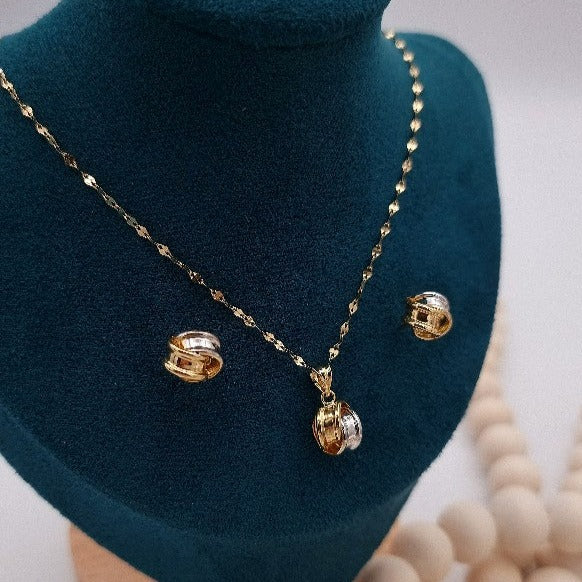 18K Pure Gold Knot Jewelry Set