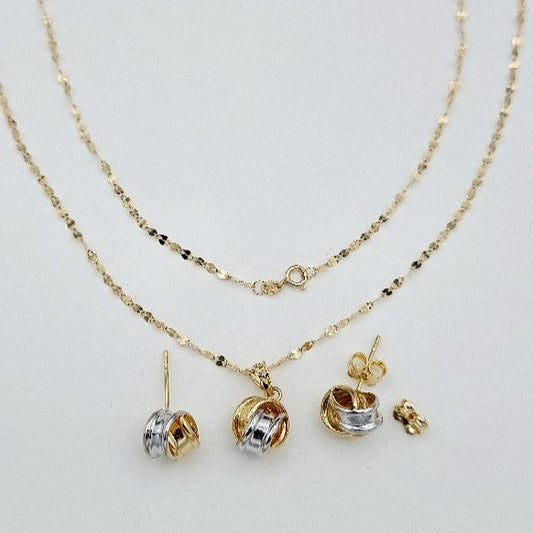 18K Pure Gold Knot Jewelry Set