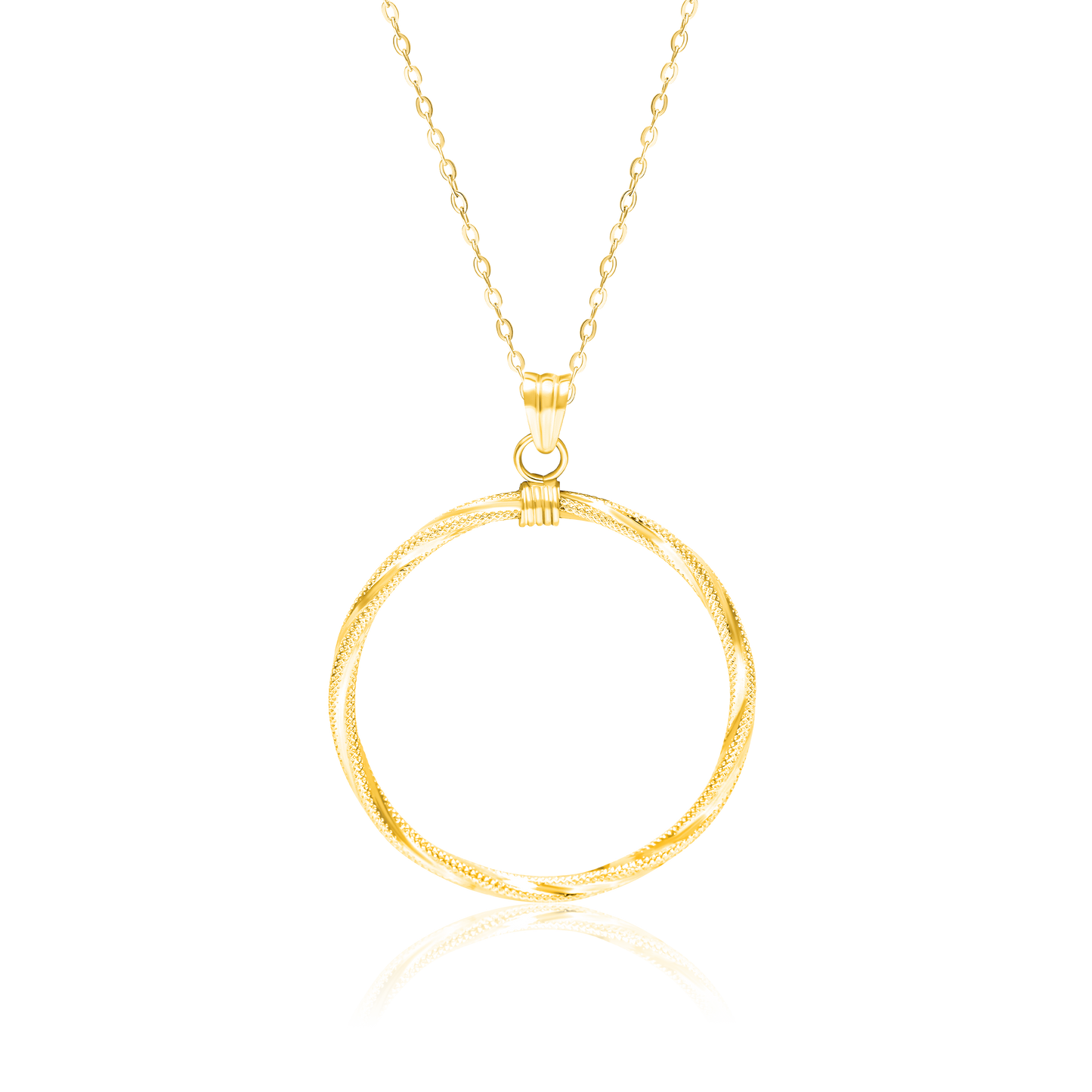 18K Pure Gold Twisted Round Jewelry Set