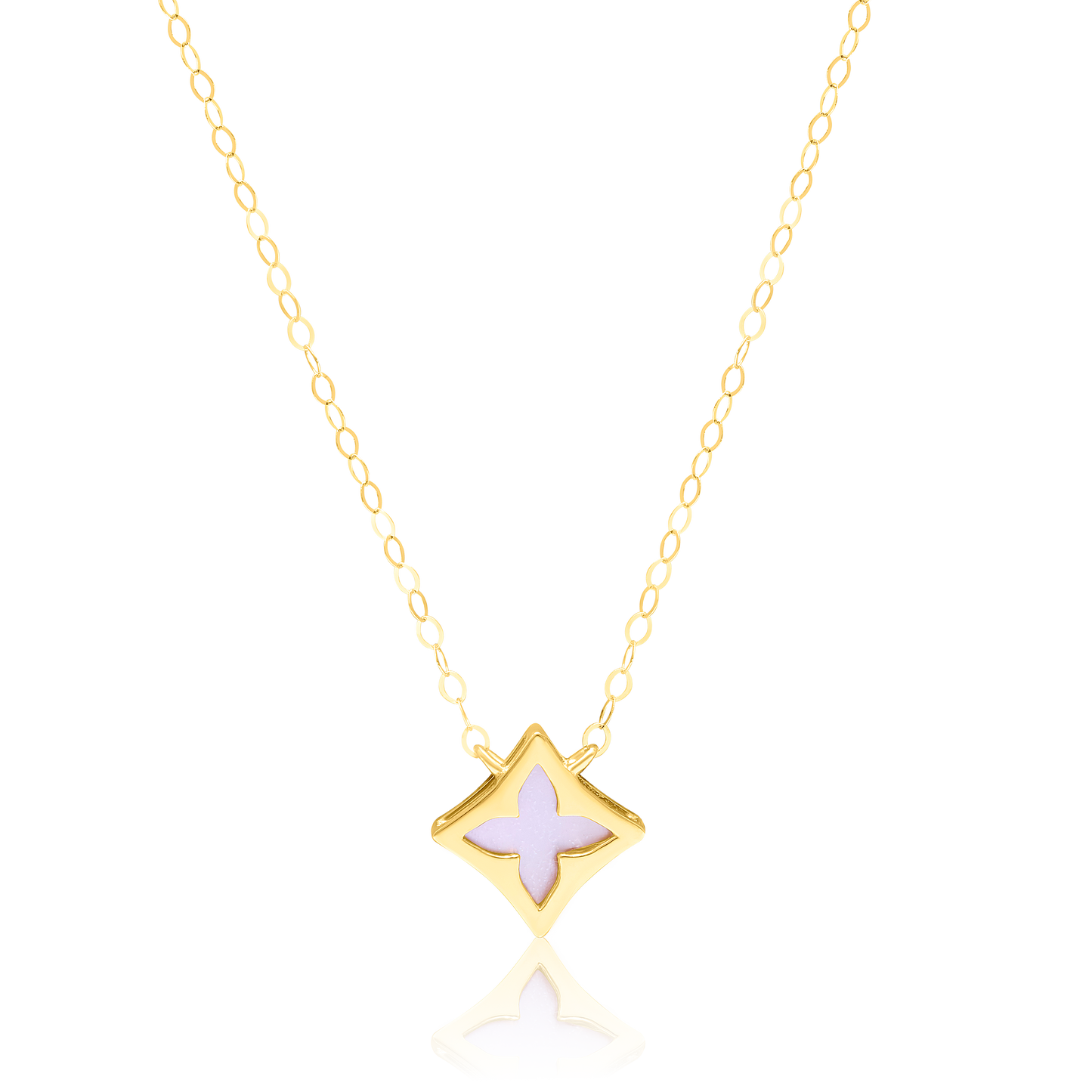 18K Pure Gold Pink Star Jewelry Set