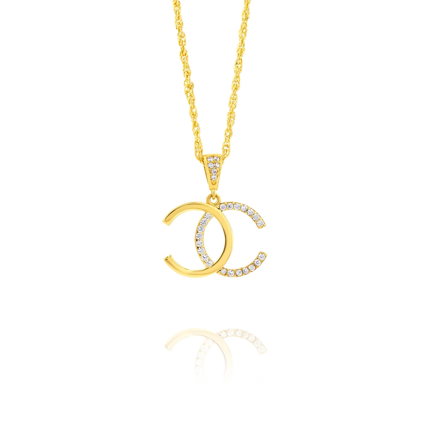 18K Pure Gold Elegant C.H Necklace