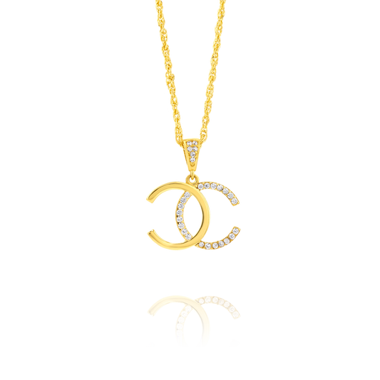 18K Pure Gold Elegant C.H Necklace