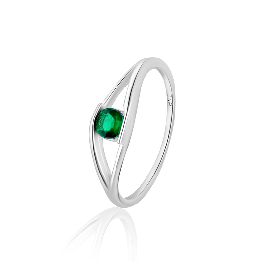 Real 925 Sterling Green Stone Silver Rings