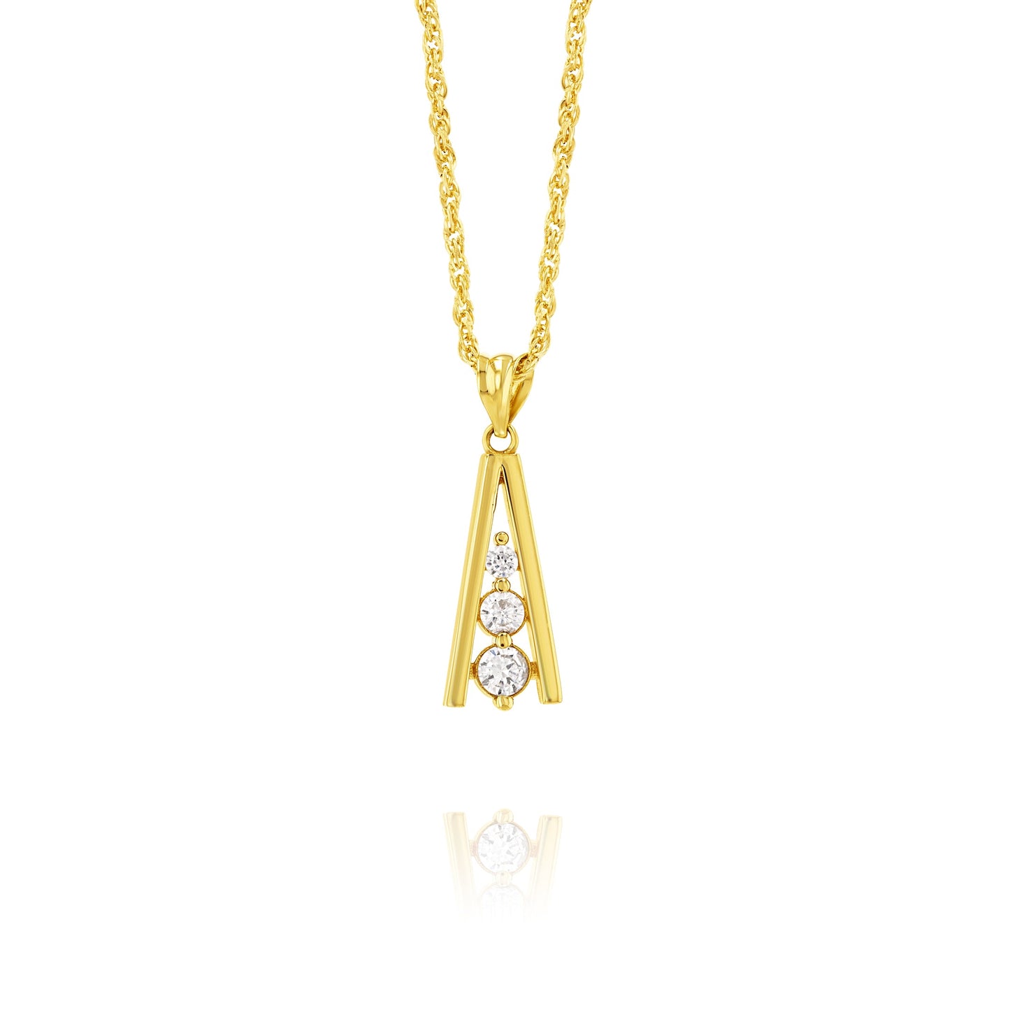 18K Pure Gold Stone Necklace
