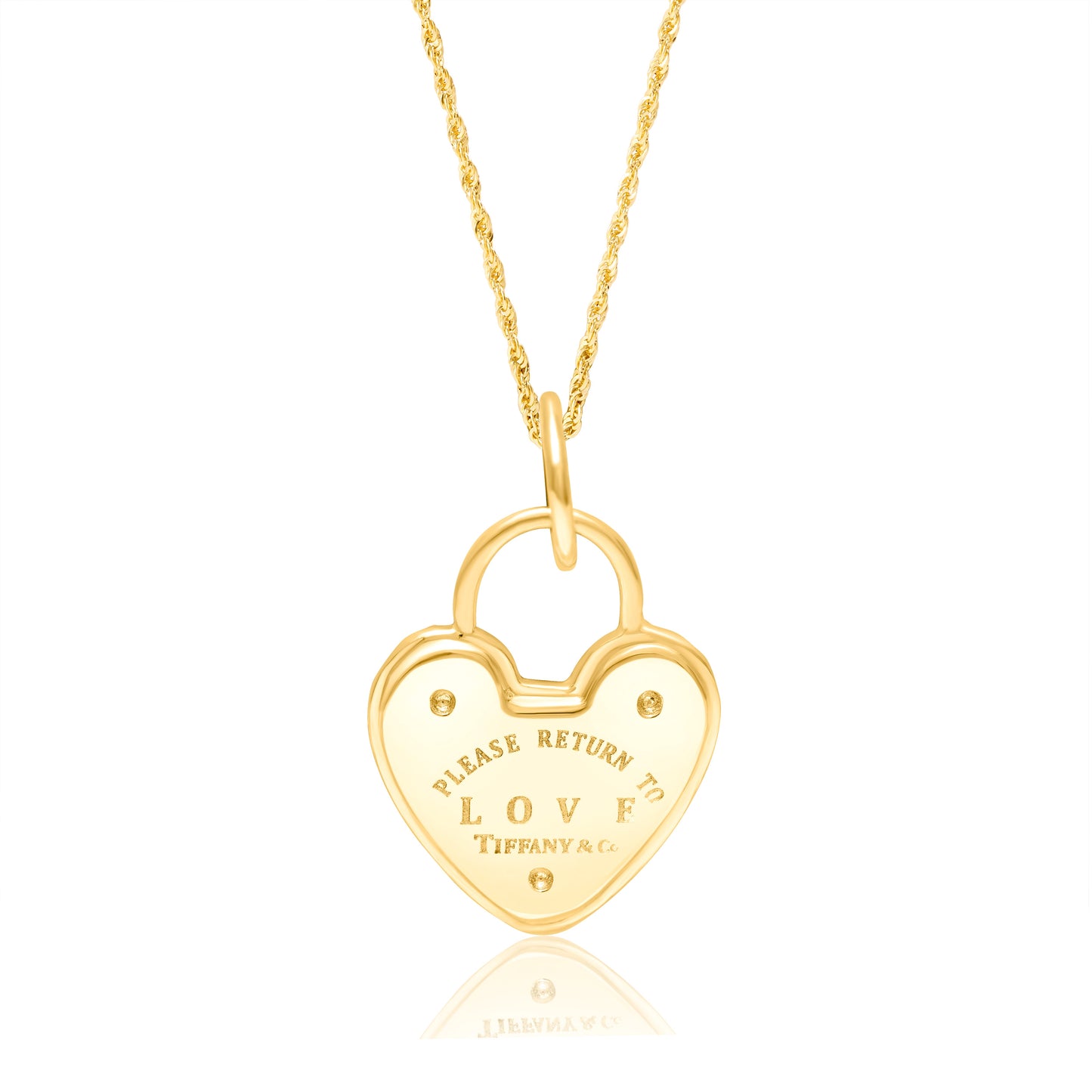 18K Pure Gold T.F Love Heart Necklace