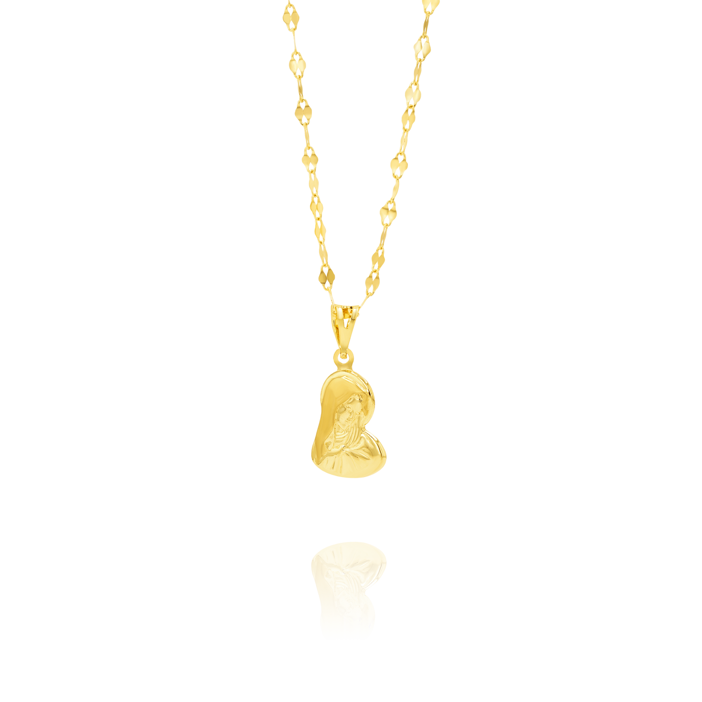 18K Pure Gold Mama Mary Necklace
