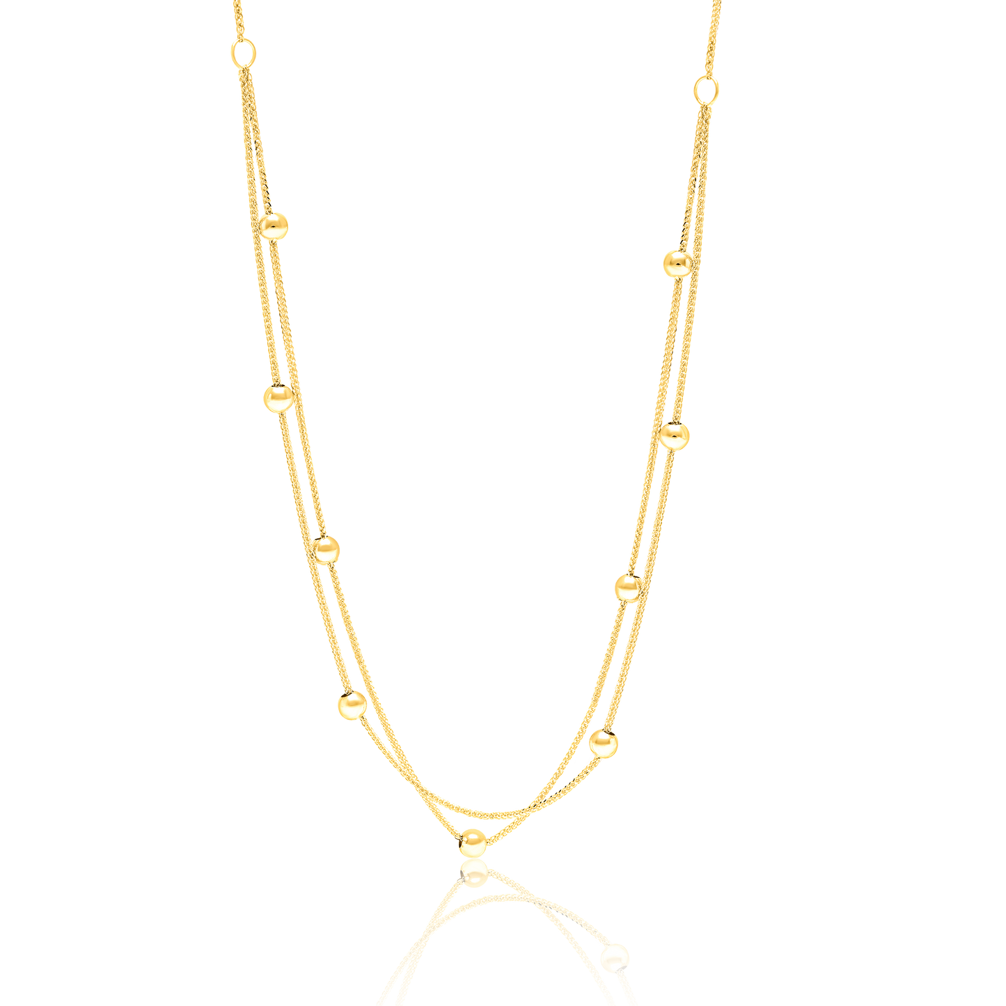18K Pure Gold 2 Layer Seed Necklace