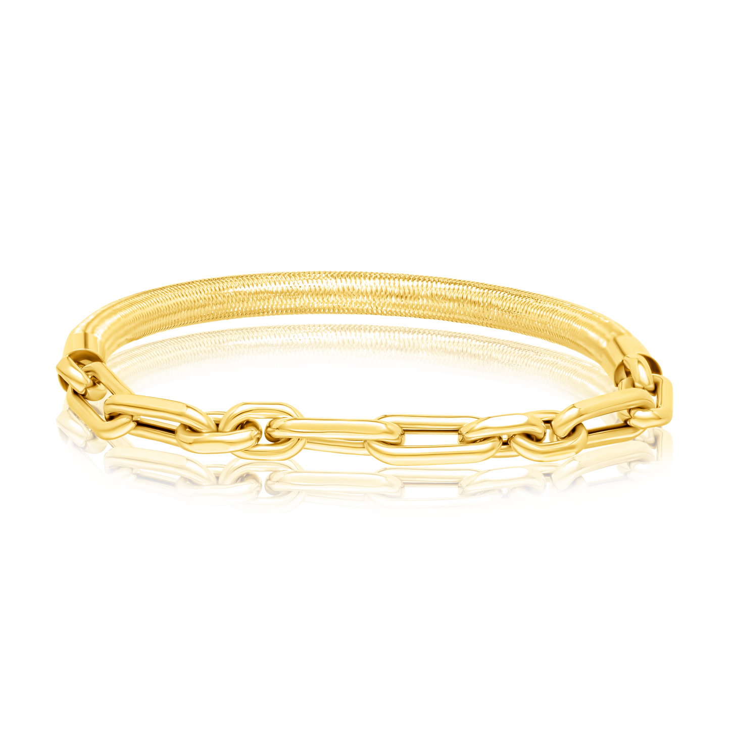 18K Pure Gold Elastic Linked Bangle