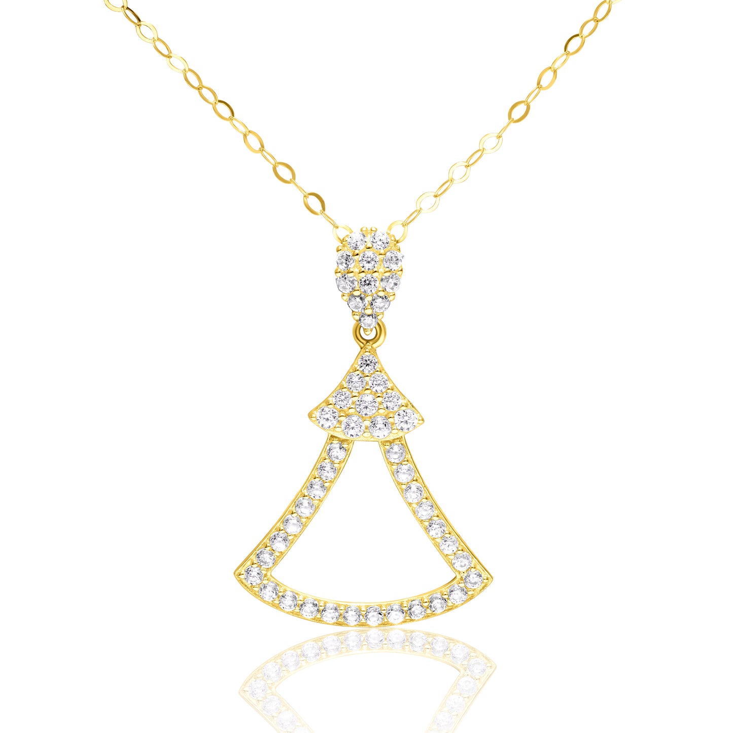 18K Pure Gold Stone Necklace