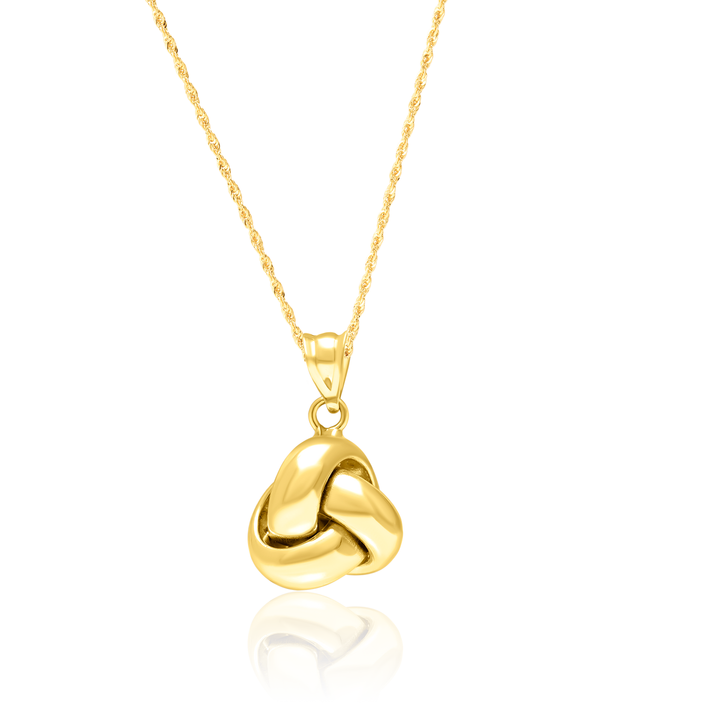18K Pure Gold Twisted Knot Necklace