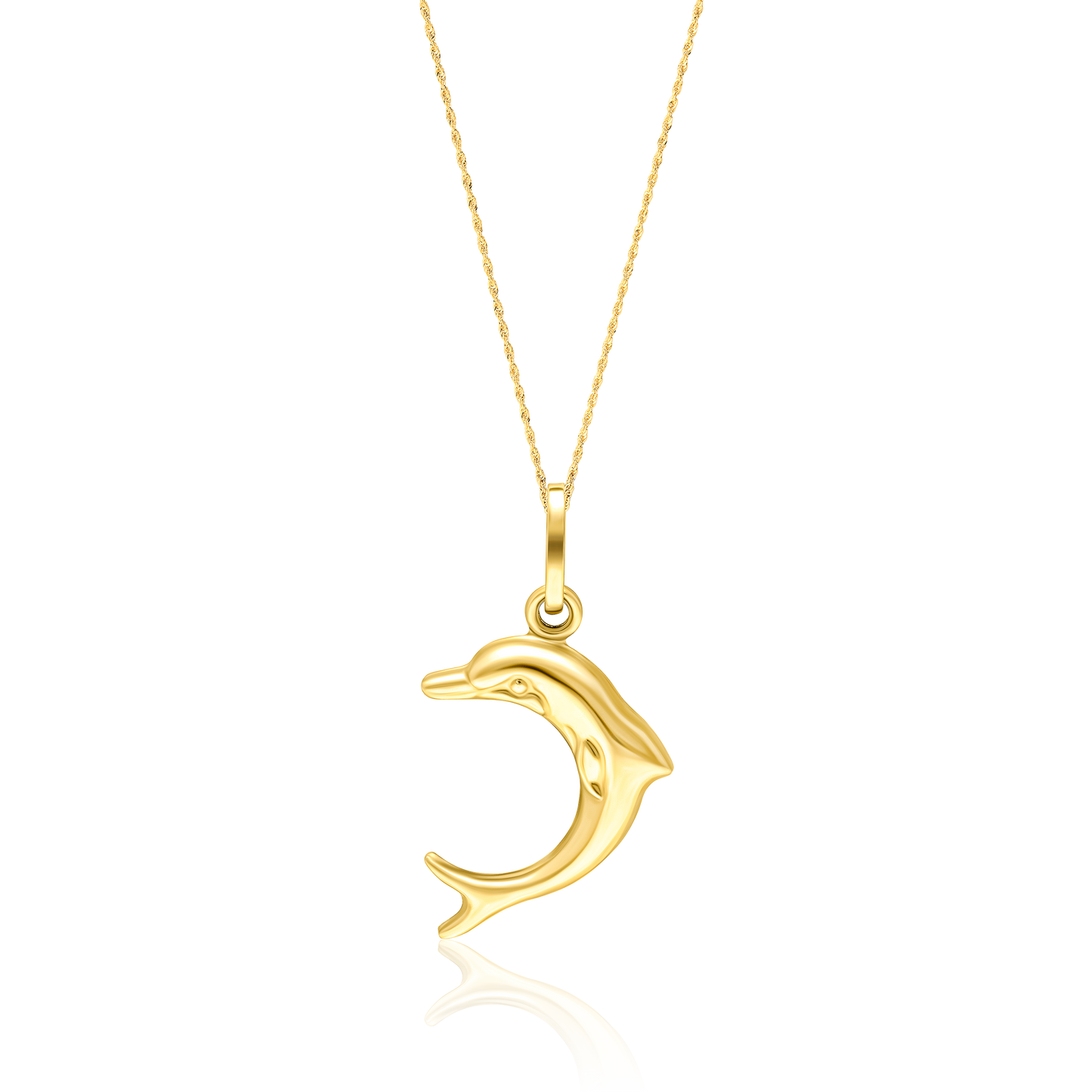 18K Pure Gold Dolphin Necklace
