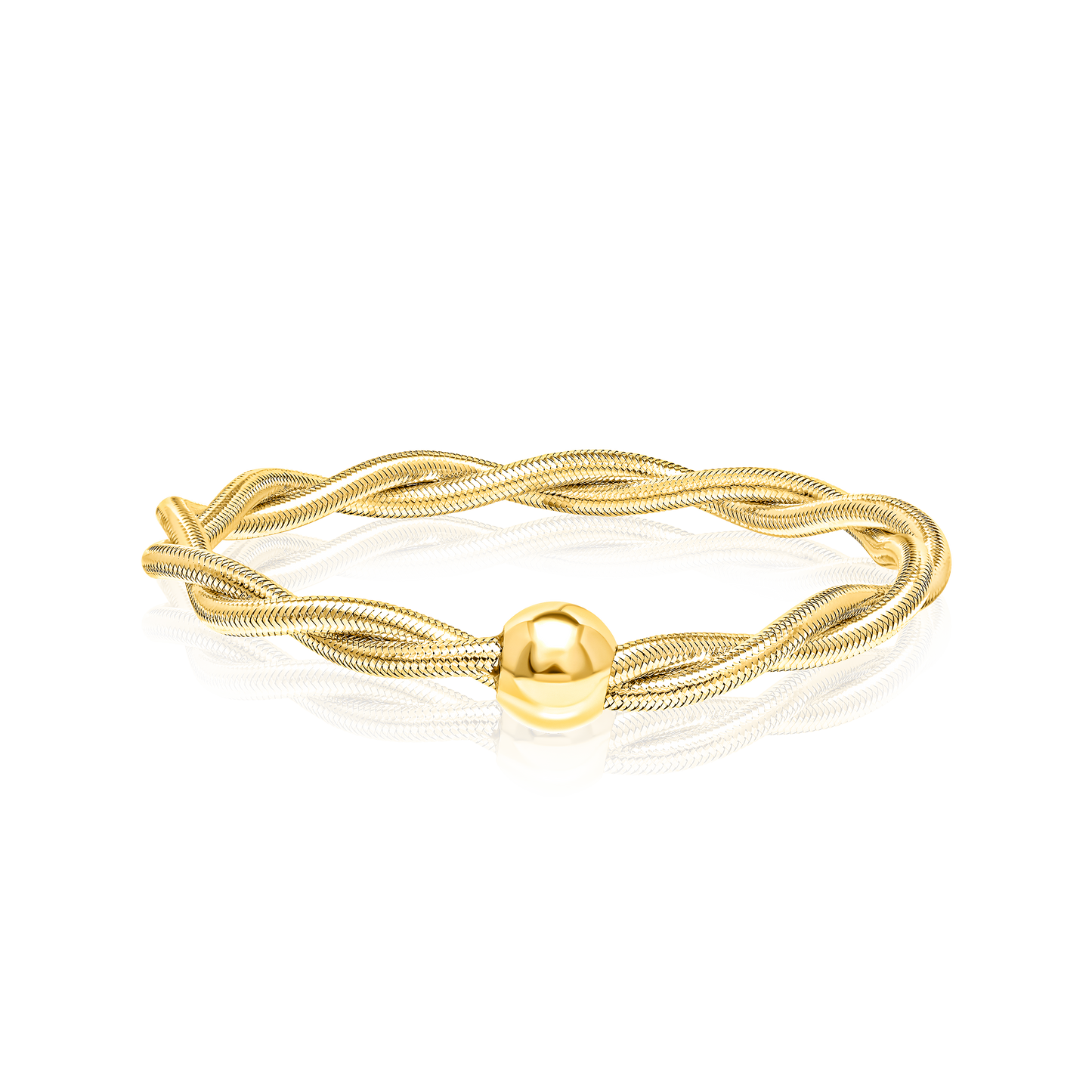 18K Pure Gold 2 Layer Twisted Seed Bangle