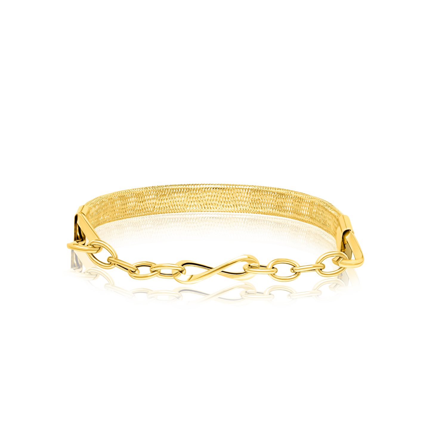 18K Pure Gold 3 Color Elastic Bangle Set
