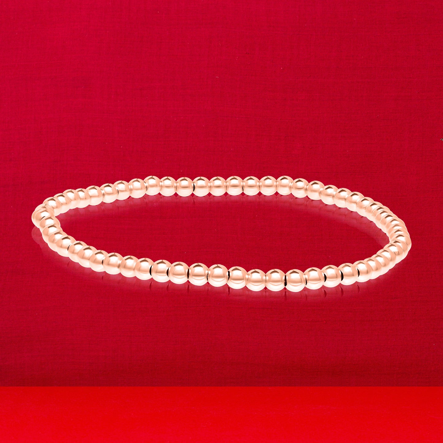 18K Pure Rose Gold Elastic Seed Bangle