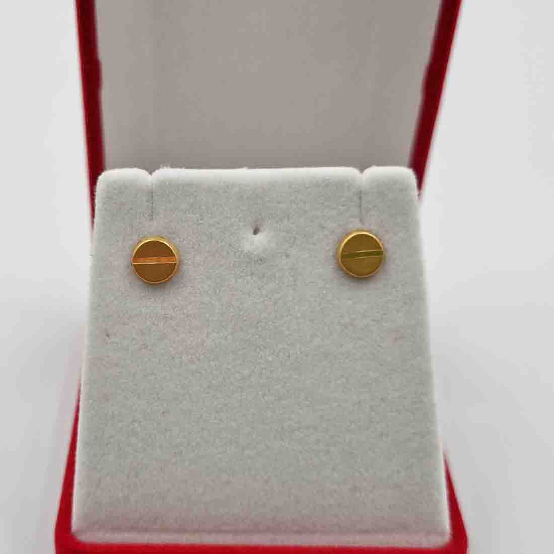 18K Pure Gold Elegant Earrings