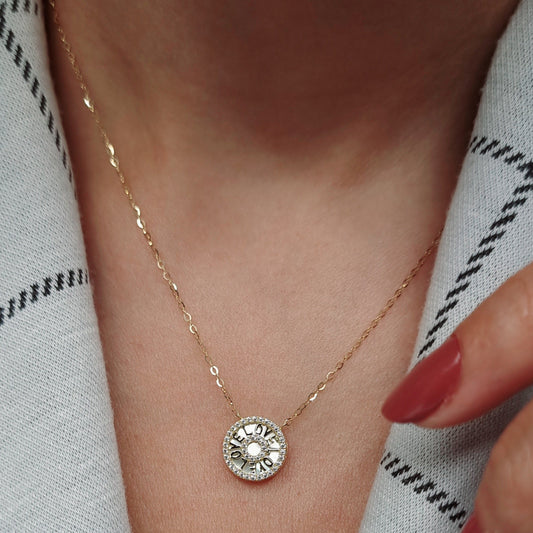 18K Pure Gold Love Necklace