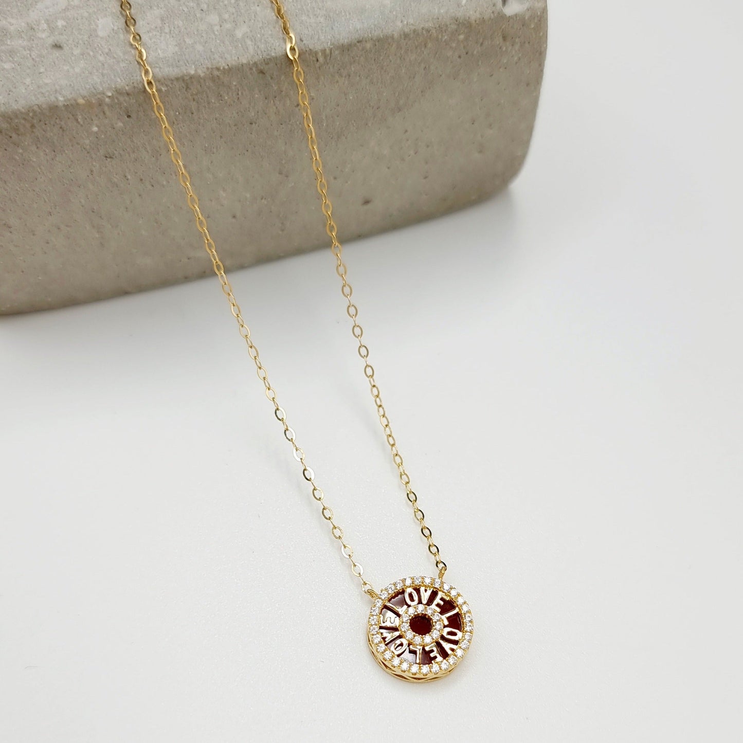 18K Pure Gold Love Necklace
