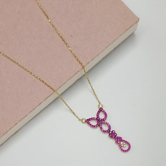 18K Pure Gold Swarski Necklace