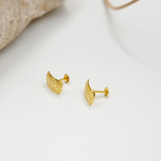 18K Pure Gold C.V.D Stud Earring Set