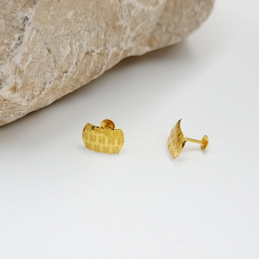 18K Pure Gold C.H Stud Earring Set