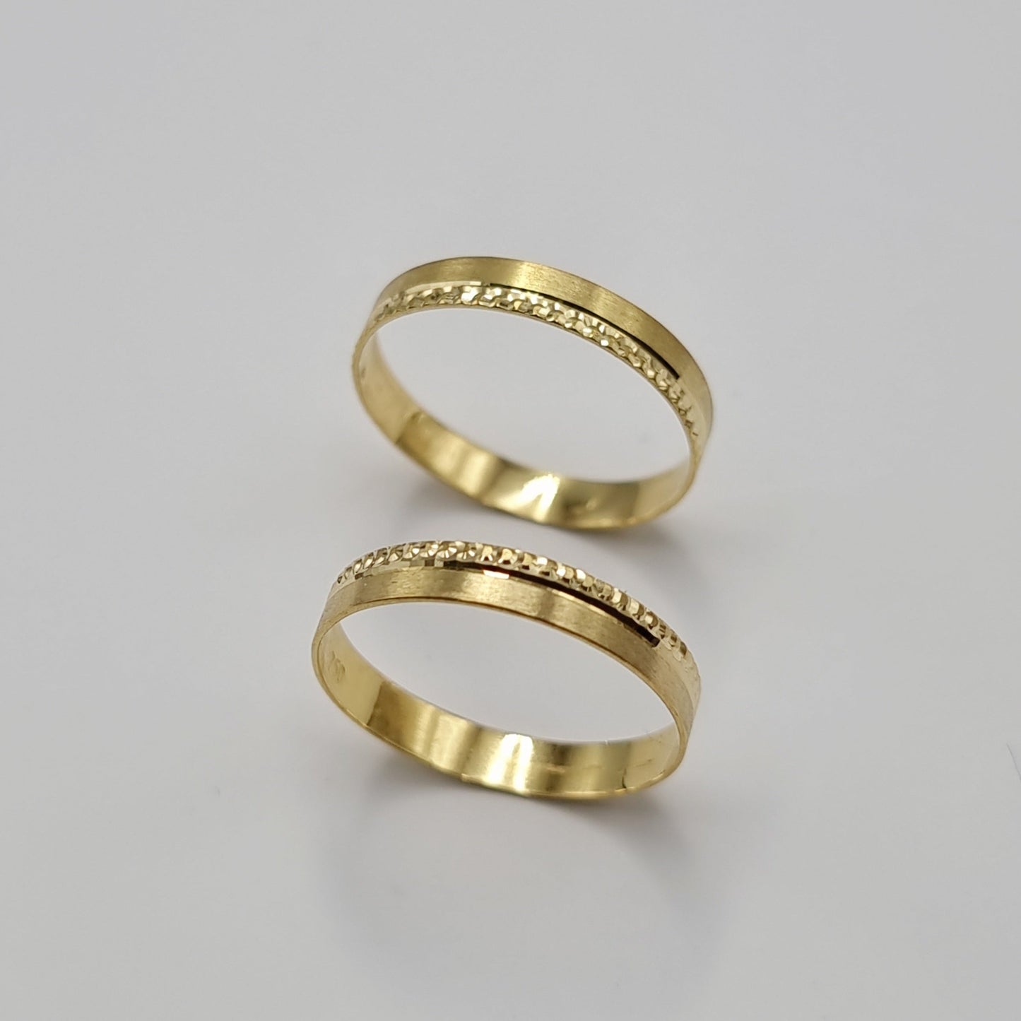 18K Pure Gold Couple Ring
