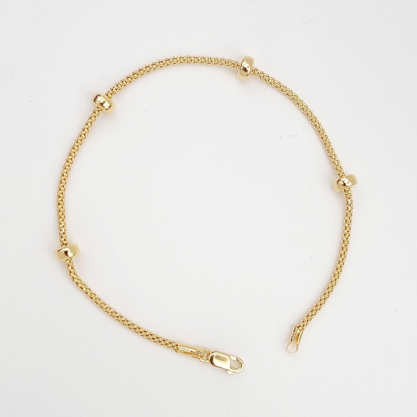 18K Pure Gold 4 Circle Seed Bracelet