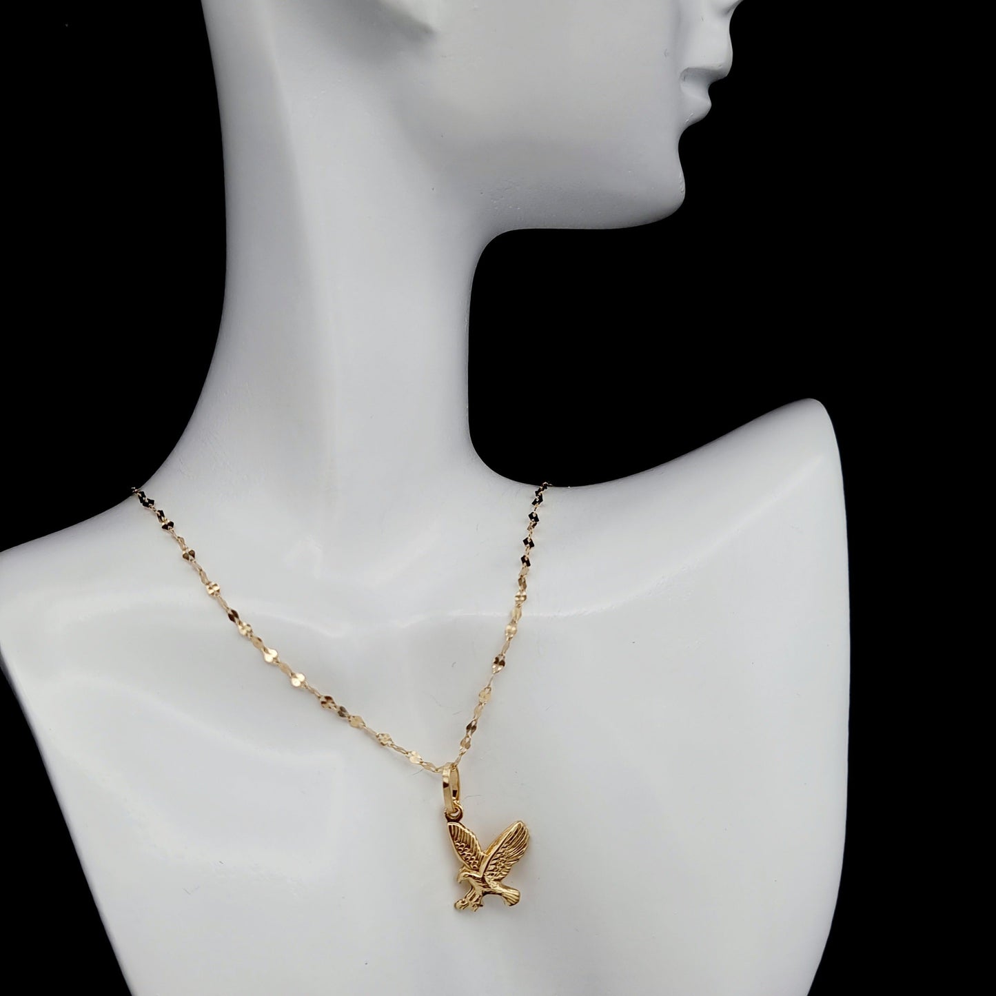 18K Pure Gold Eagle Necklace