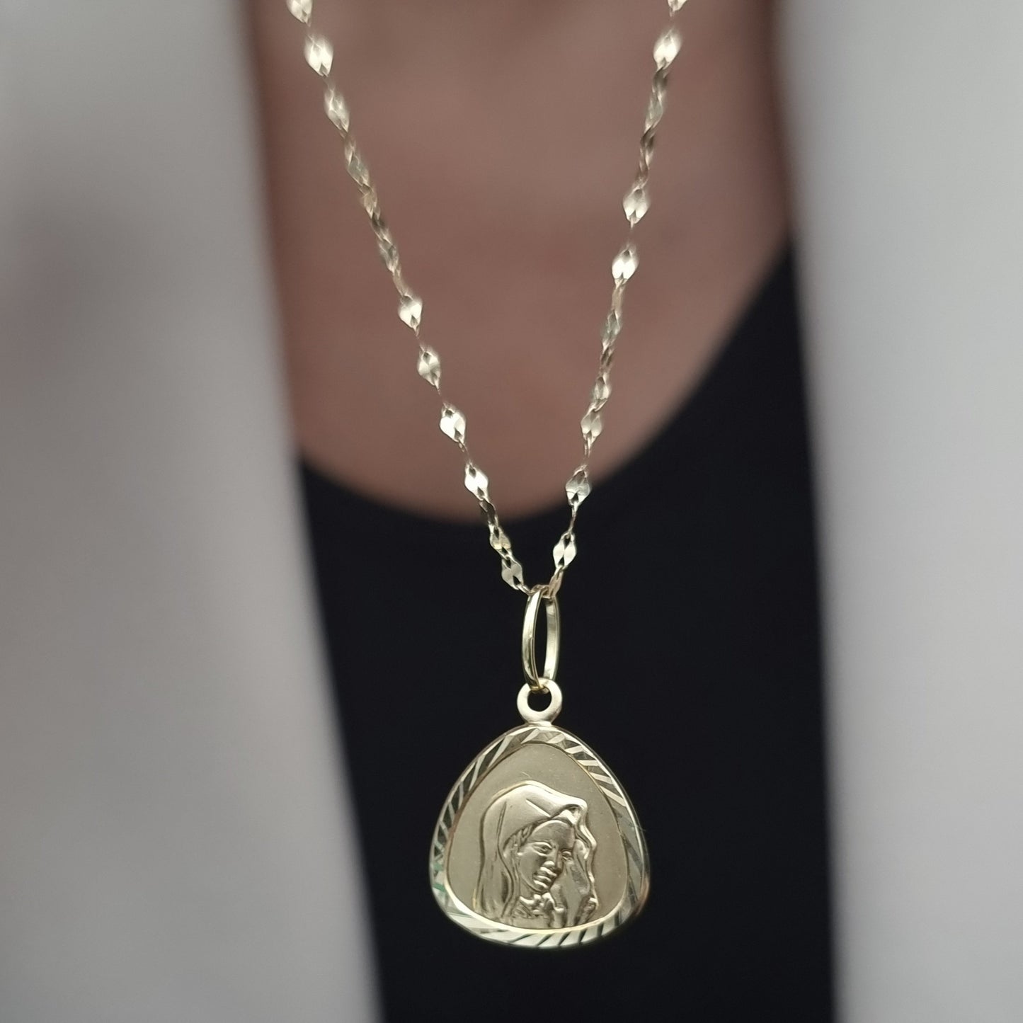 18K Pure Gold Religious Necklace