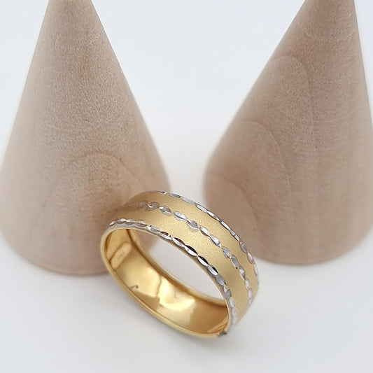 18K Pure Gold Round Line Ring