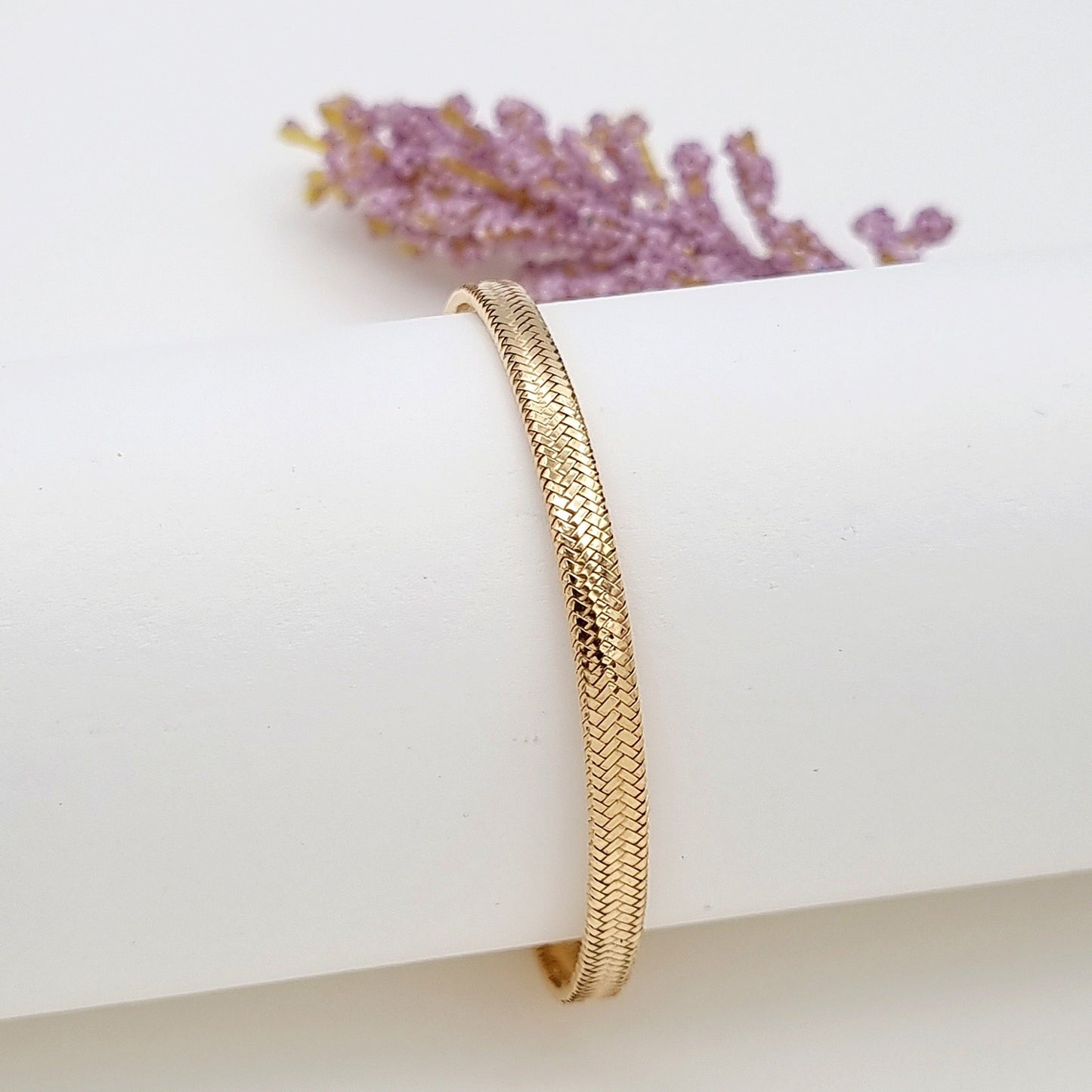 18K Pure Gold Elastic Bangle