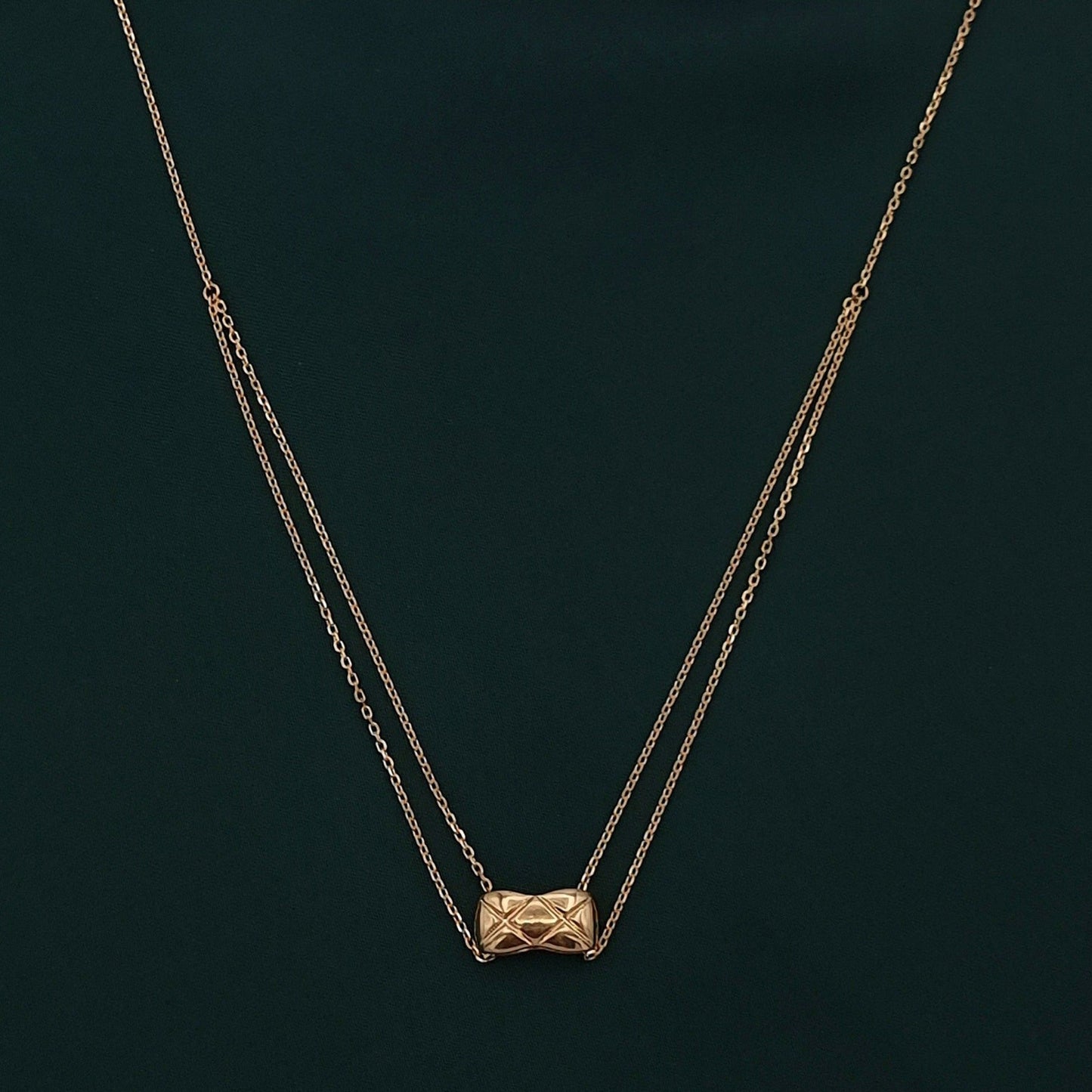18K Pure Gold 2 Layer Necklace