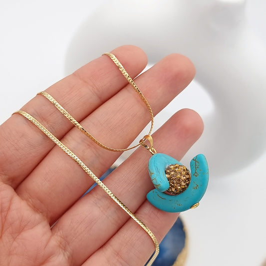 18K Pure Gold Elegant Ball Necklace