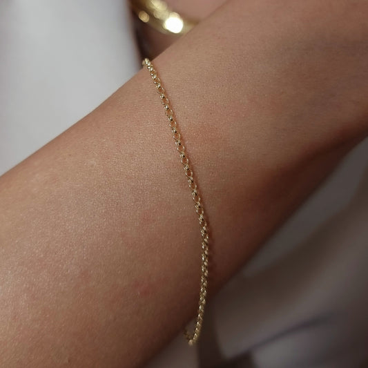 18K Pure Gold Thin C.P Linked Bracelet