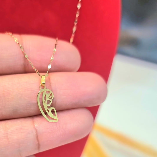 18K Pure Gold Mama Mary Necklace