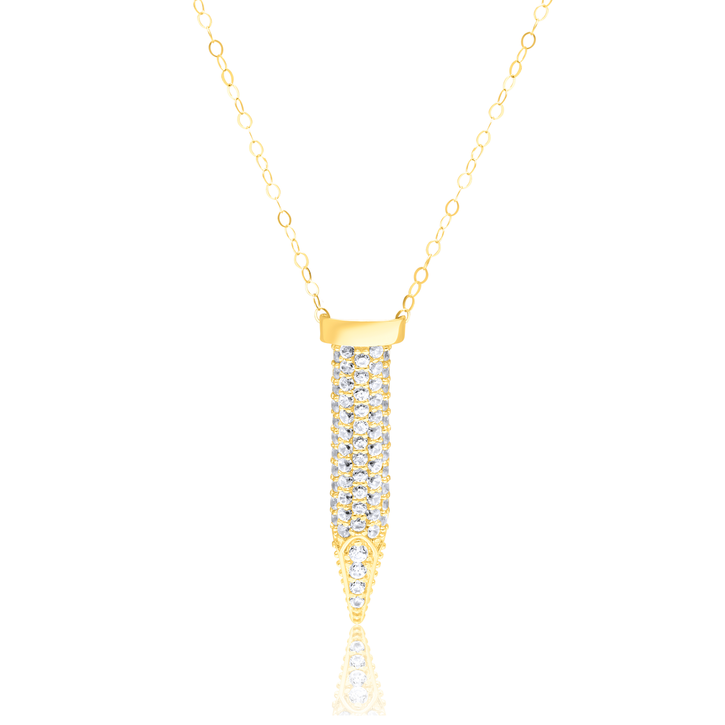 18K Pure Gold Nail Stone Necklace